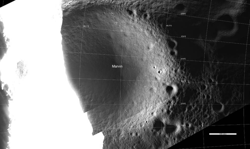 Кратер Шеклтон, снимок ShadowCam в апреле 2023 года. Изображение: NASA/KARI/ASU